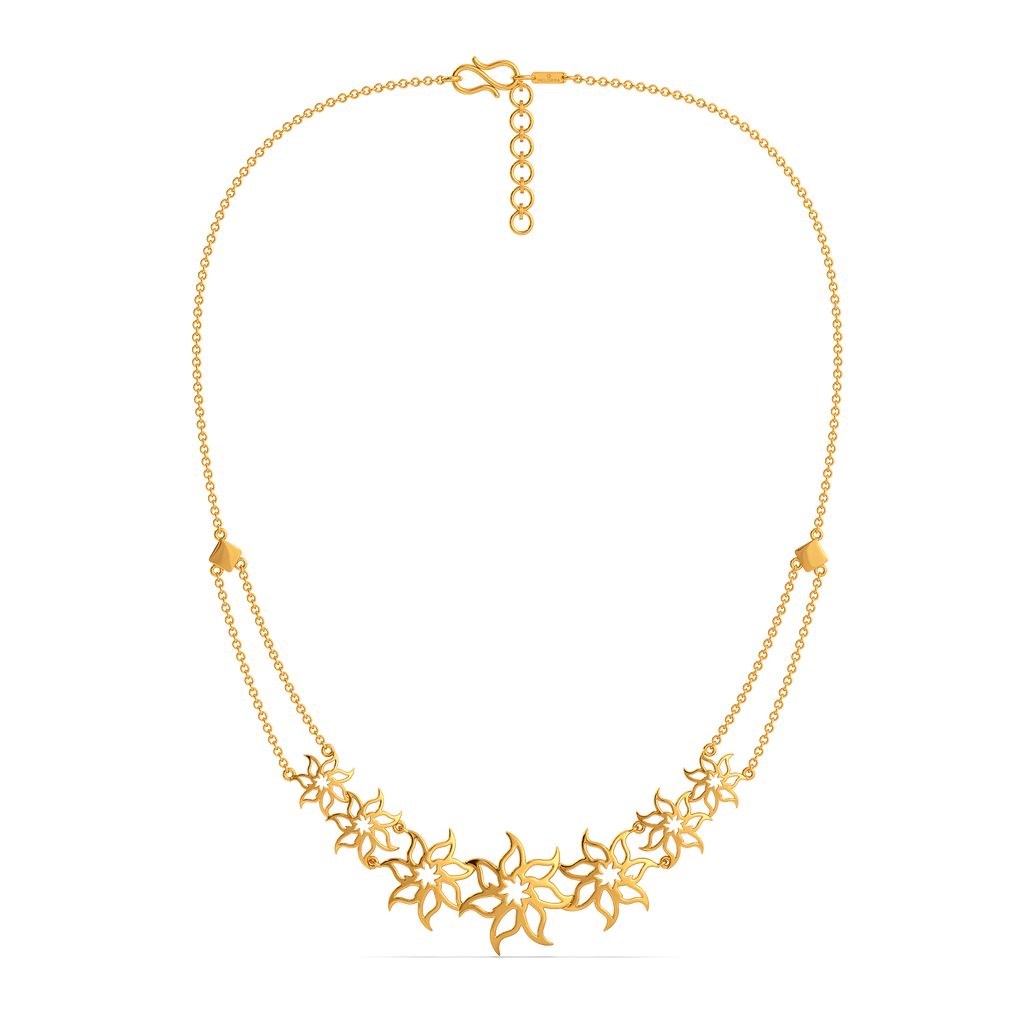 Whirling Botanica Gold Necklaces