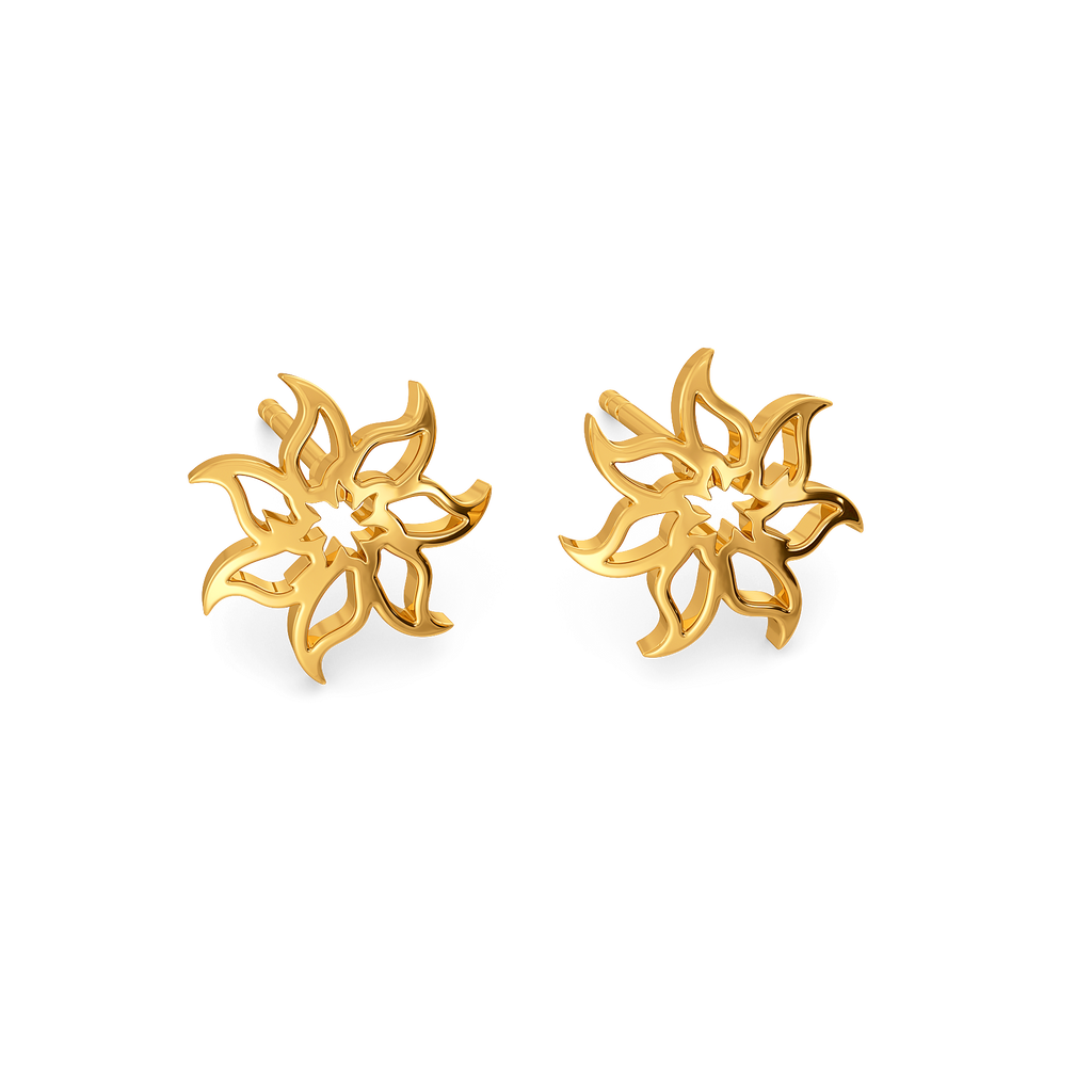 Whirling Botanica Gold Earrings