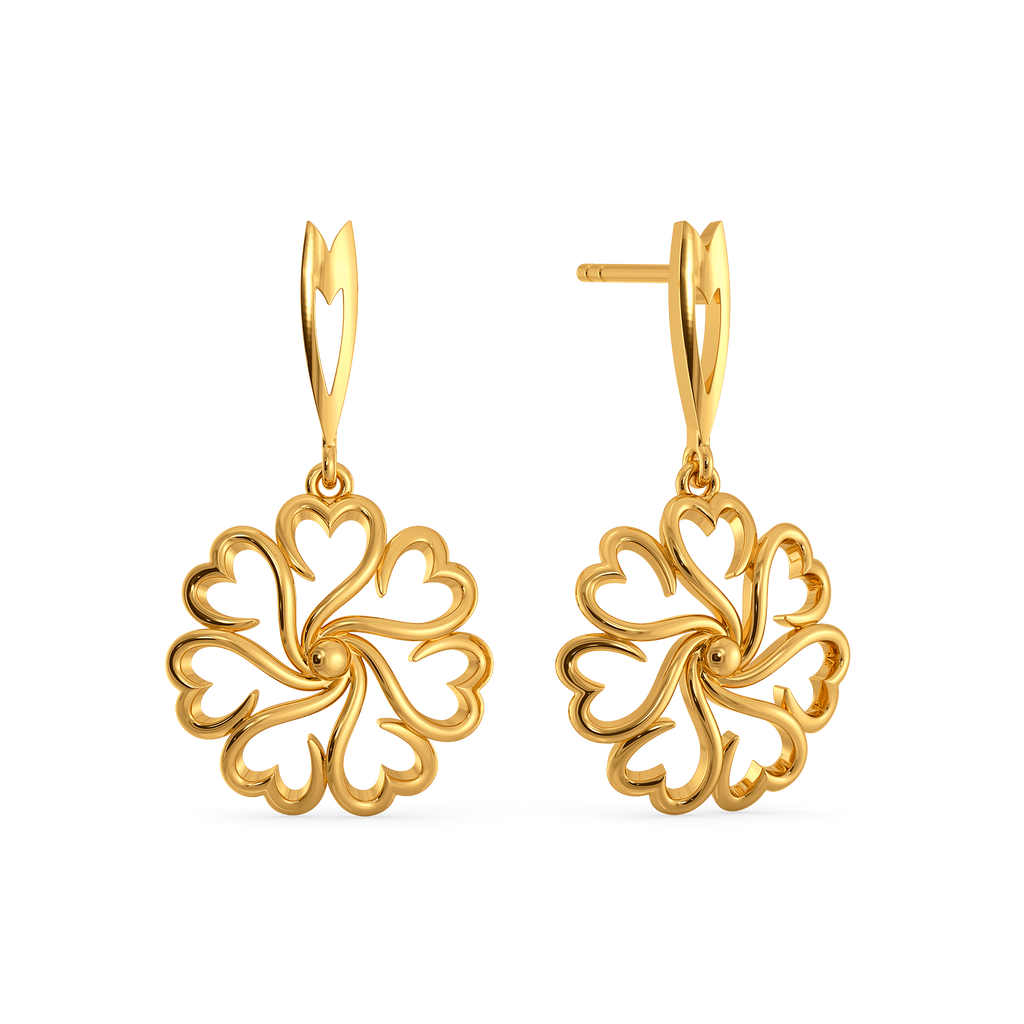 Party Florals Gold Earrings