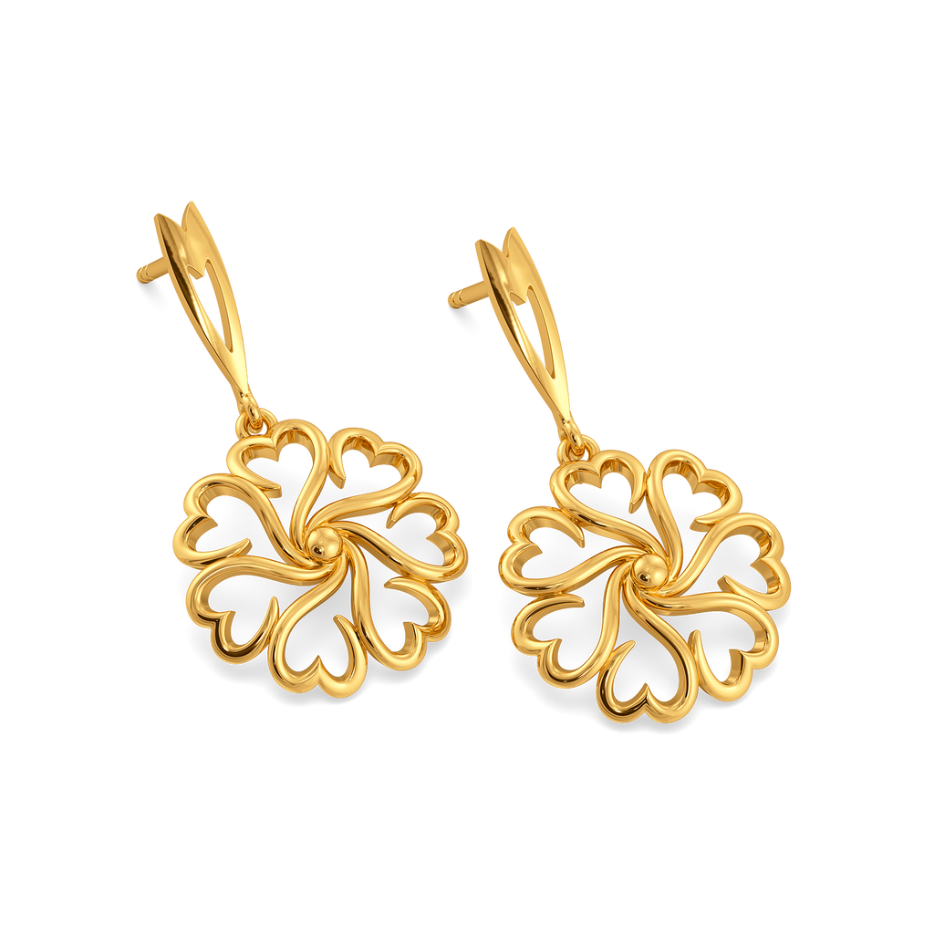 Party Florals Gold Earrings