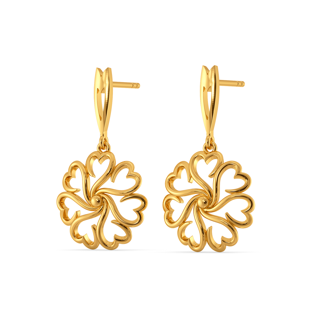 Party Florals Gold Earrings
