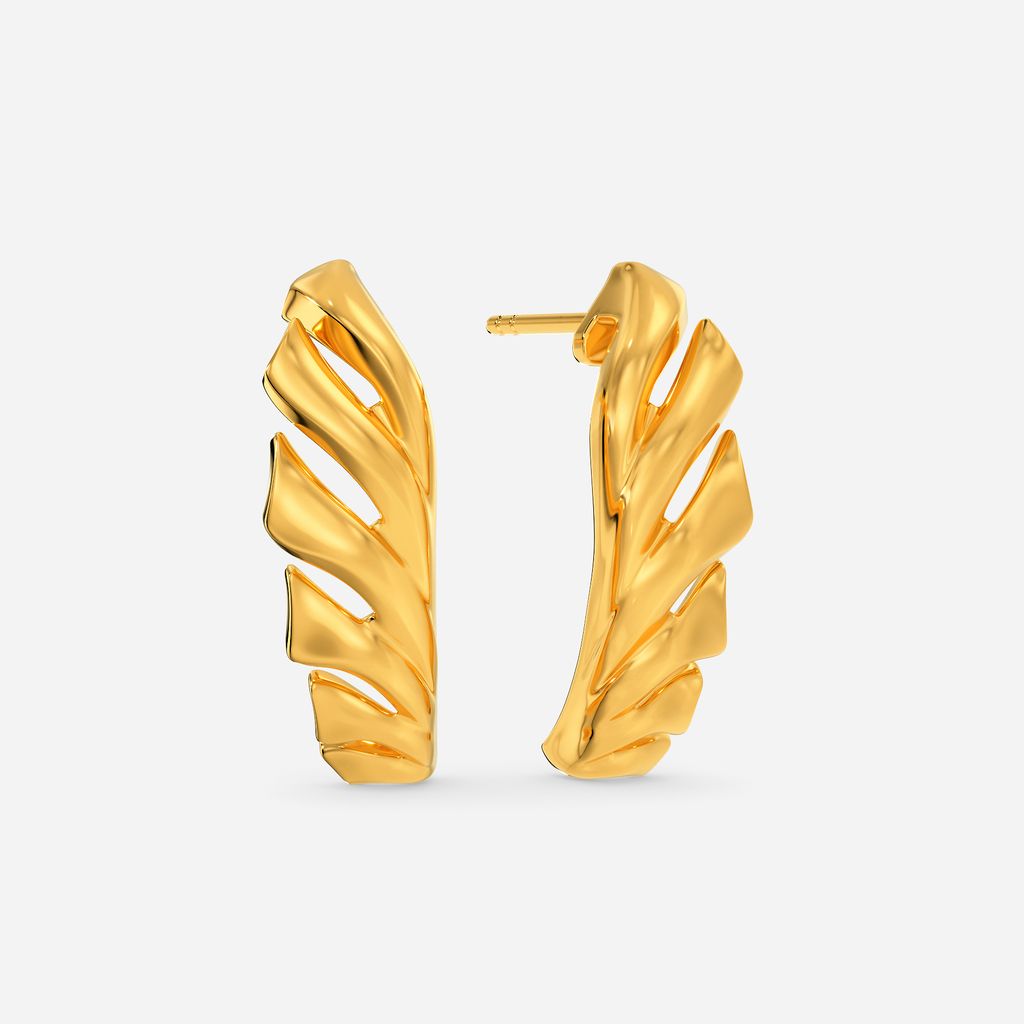 Unfurling Fins Gold Earrings