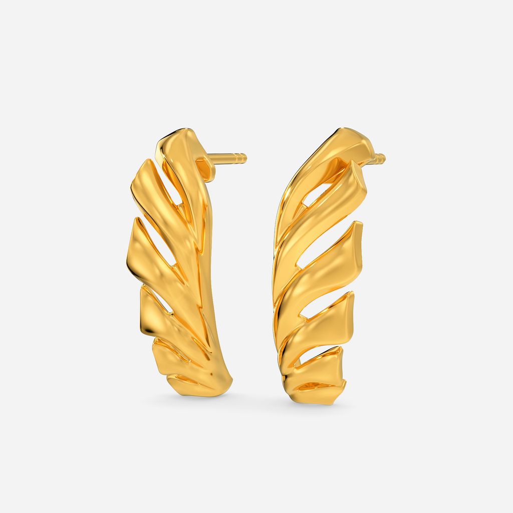 Unfurling Fins Gold Earrings