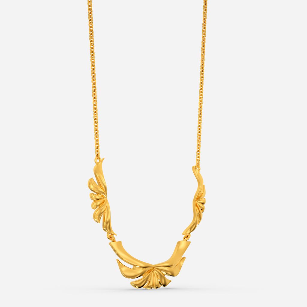 Unfurling Fins Gold Necklaces