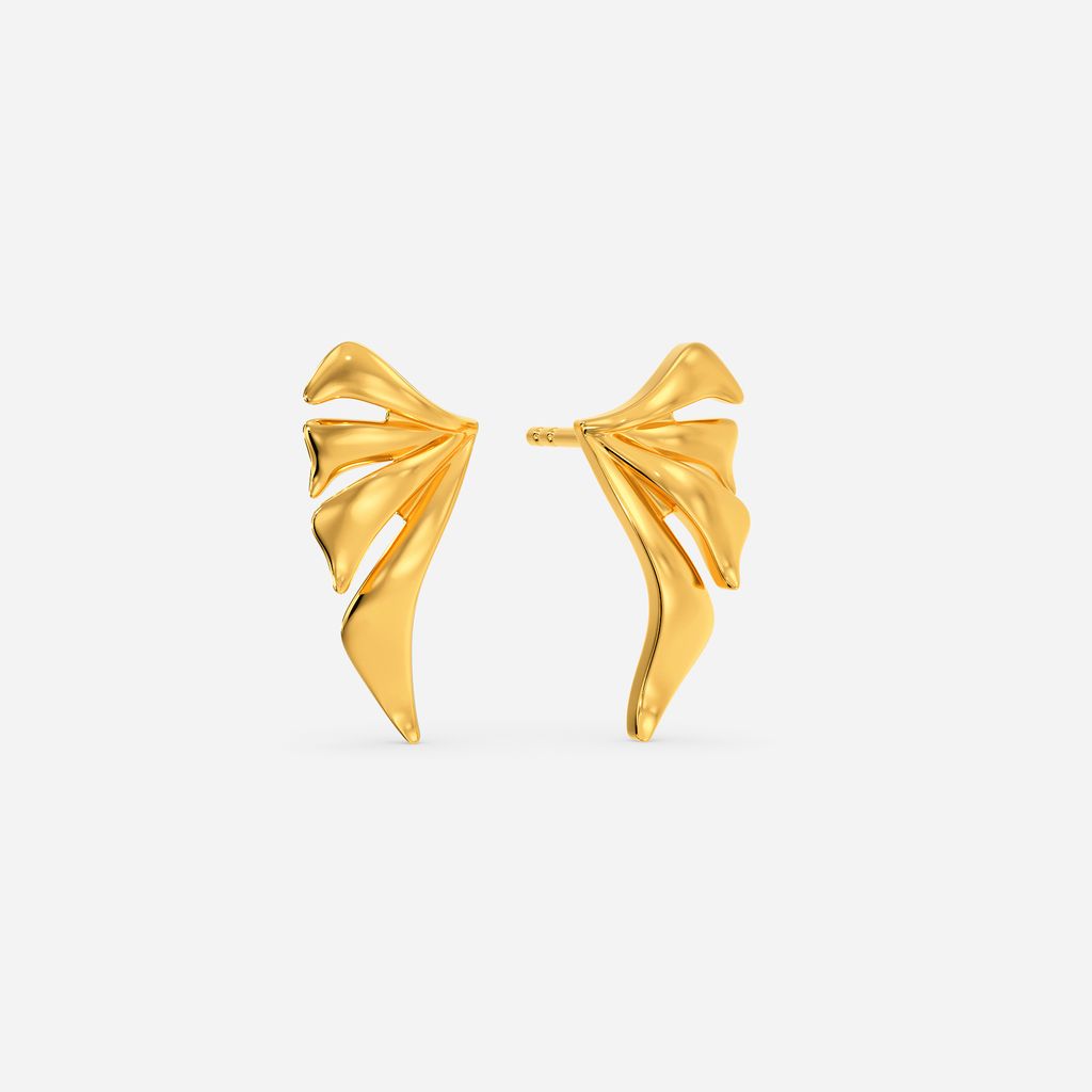 Unfurling Fins Gold Earrings