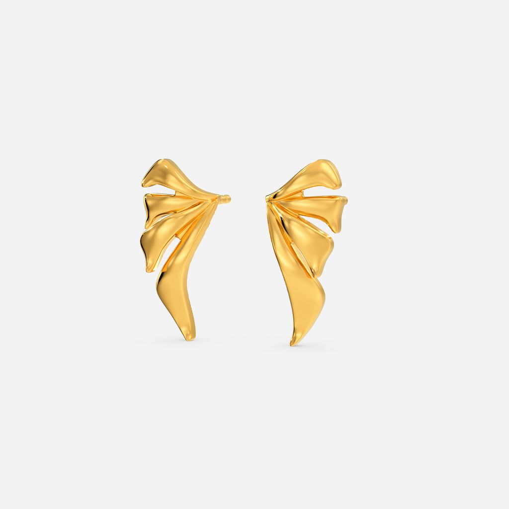 Unfurling Fins Gold Earrings