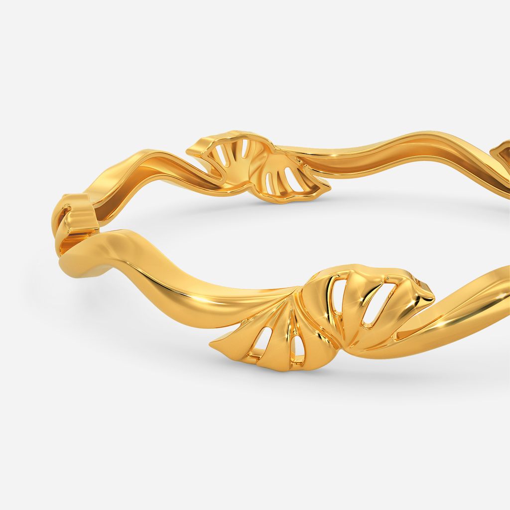 Unfurling Fins Gold Bangles