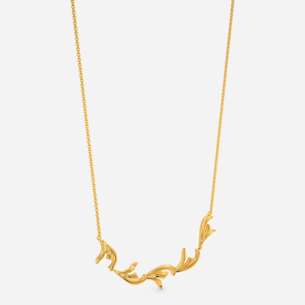 Waves N Fins Gold Necklaces