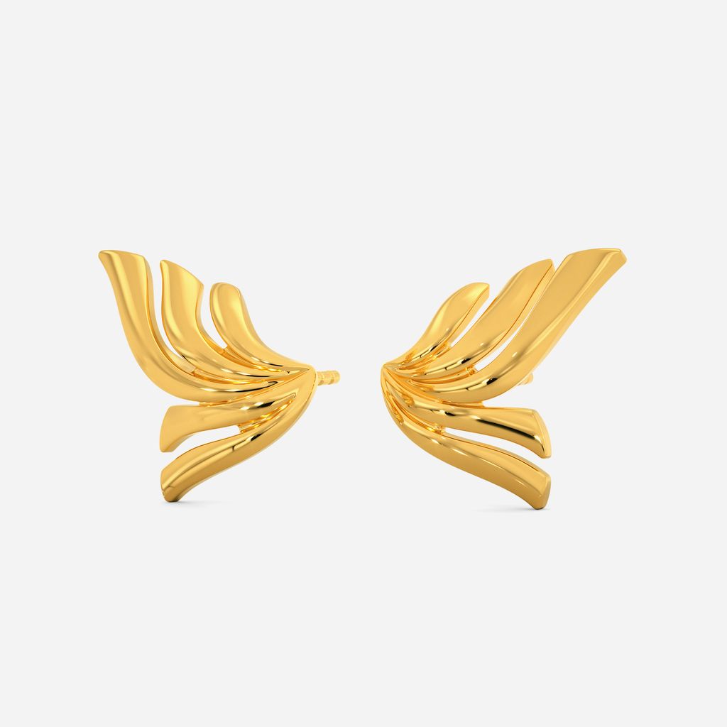 Waves N Fins Gold Earrings