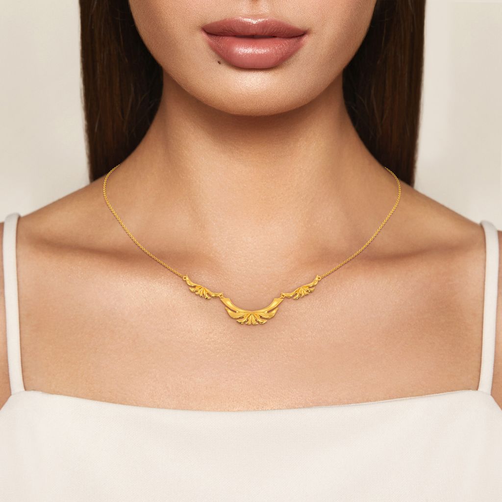 Unfurling Fins Gold Necklaces