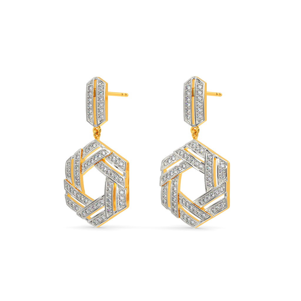 Snazzy Stripes Diamond Earrings