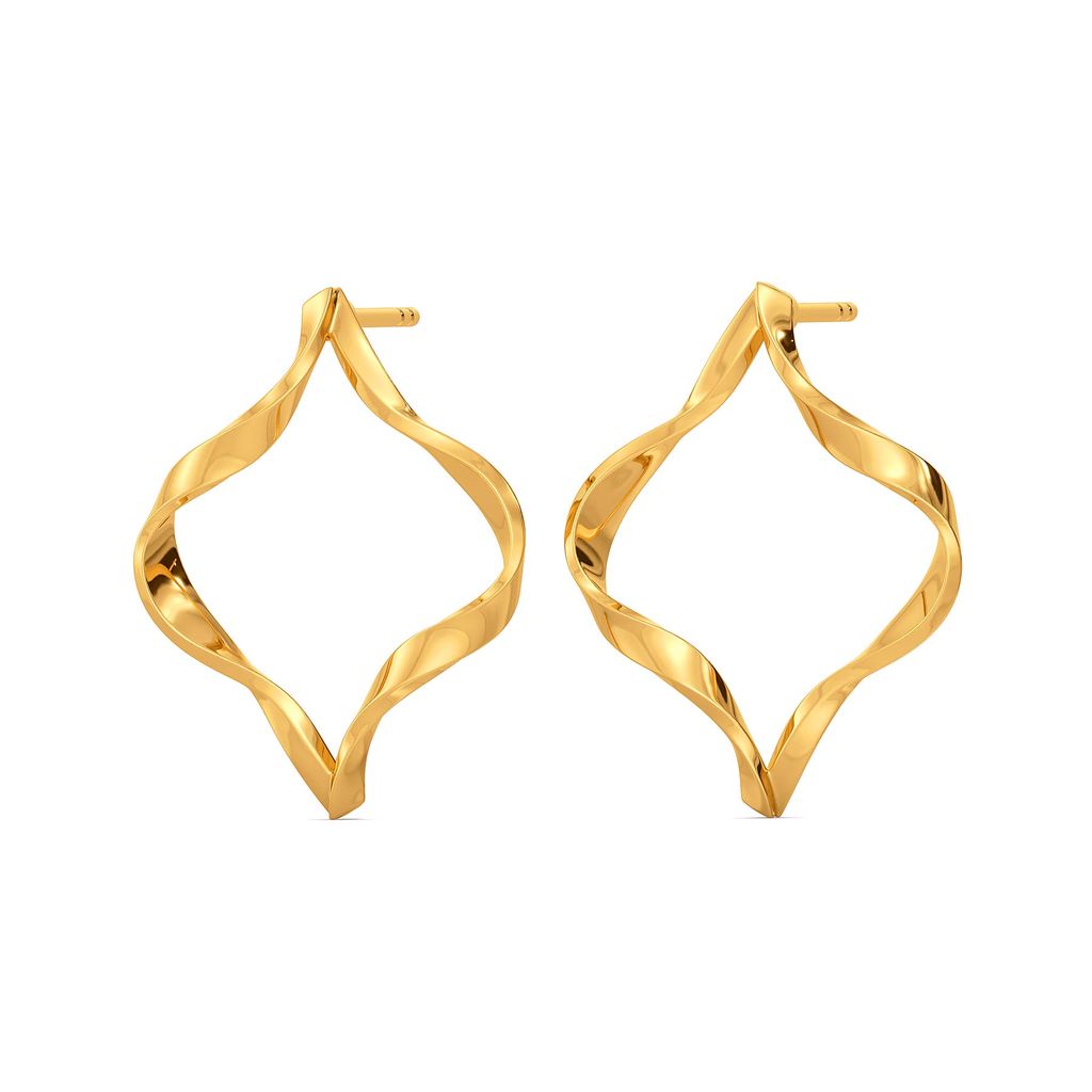 Swirling Strands Gold Earrings