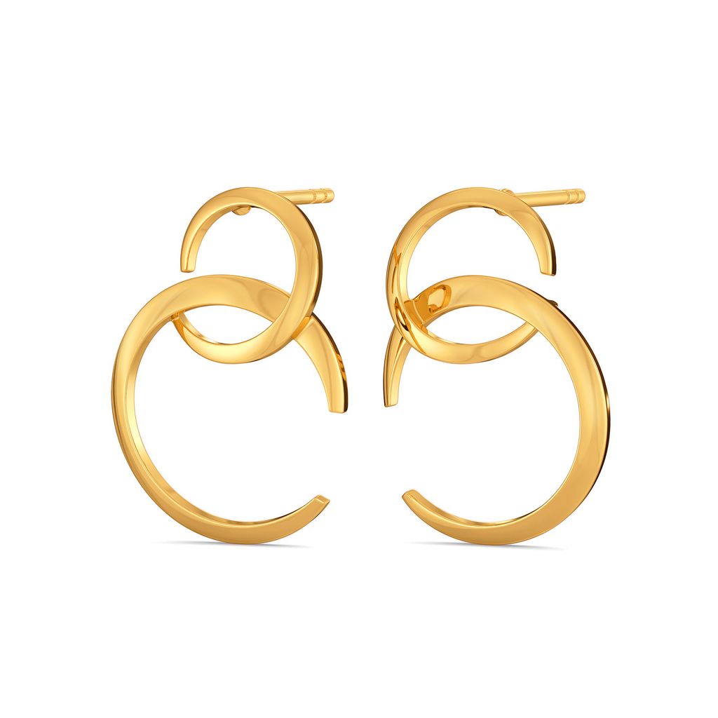 Whimsical Puffs Gold Earrings