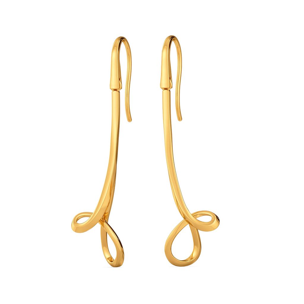 Twin Twirls Gold Earrings