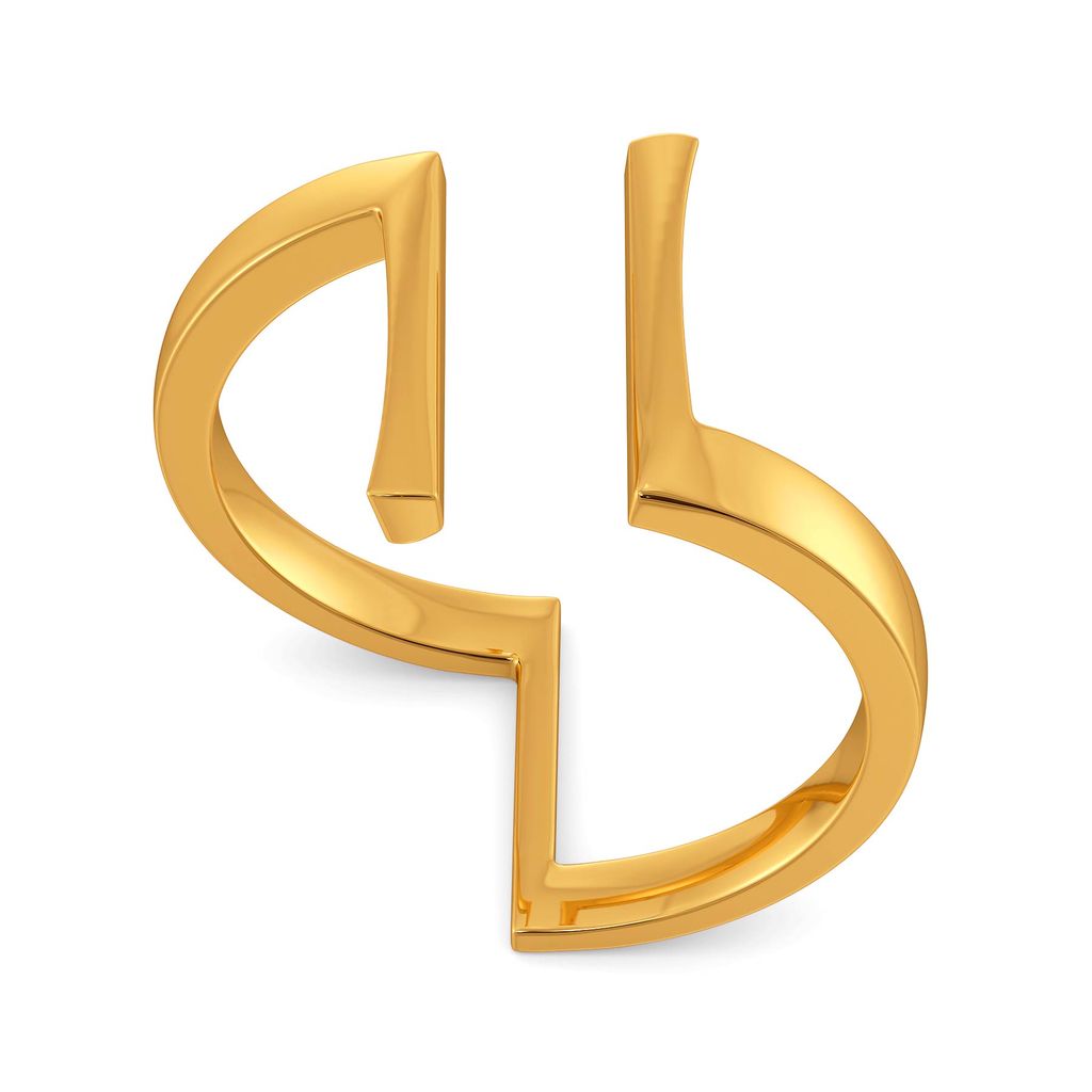 Square Flair Gold Rings alternate view 3