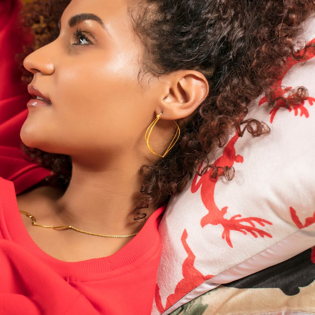 The Edgy Effect Gold Earrings