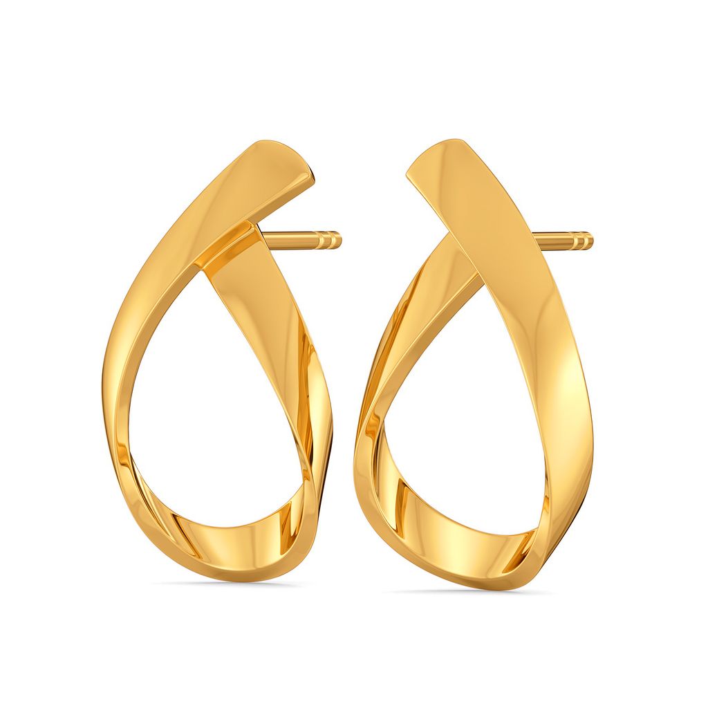 Swirl Suave Gold Earrings