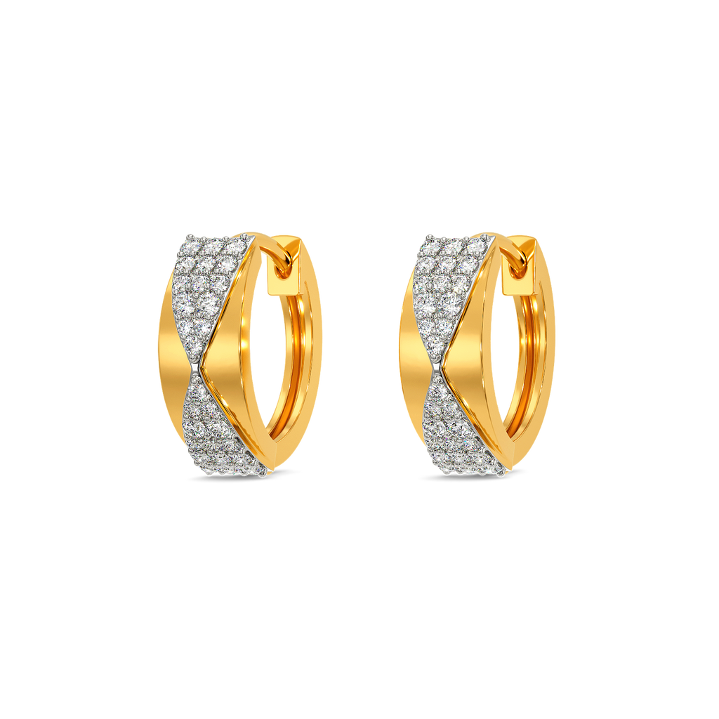 Edge O Clock Diamond Earrings