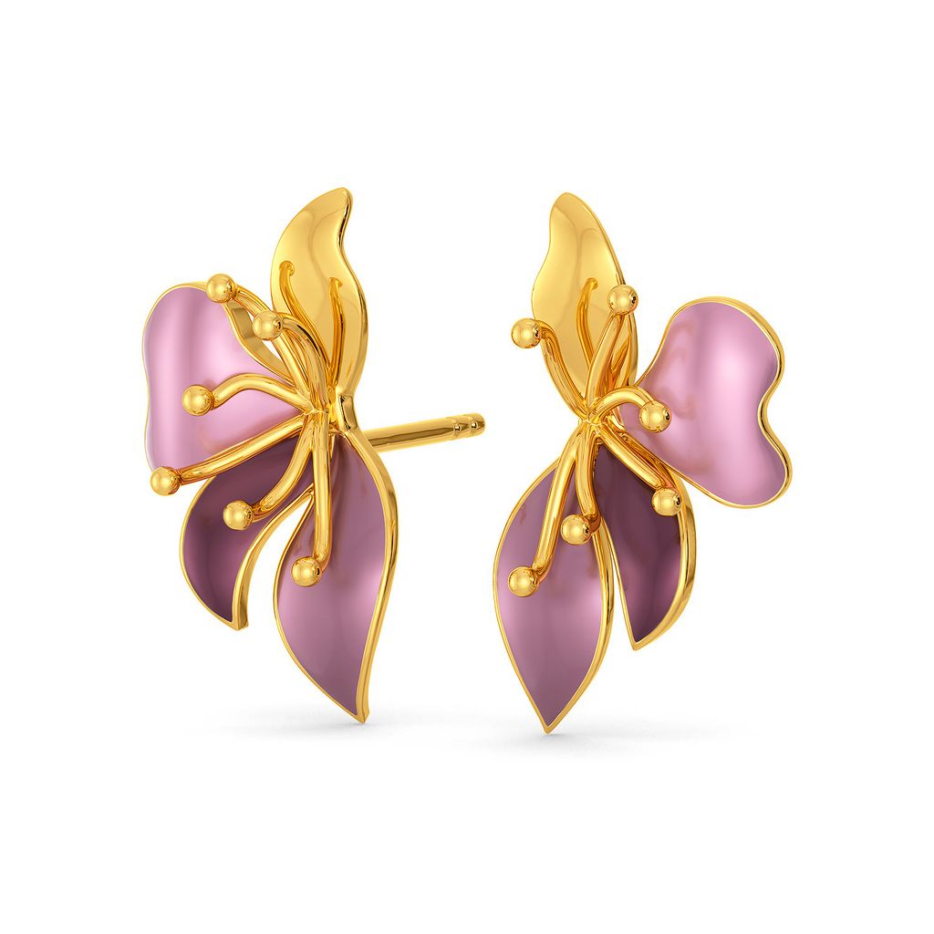 Boutonniere Gold Earrings