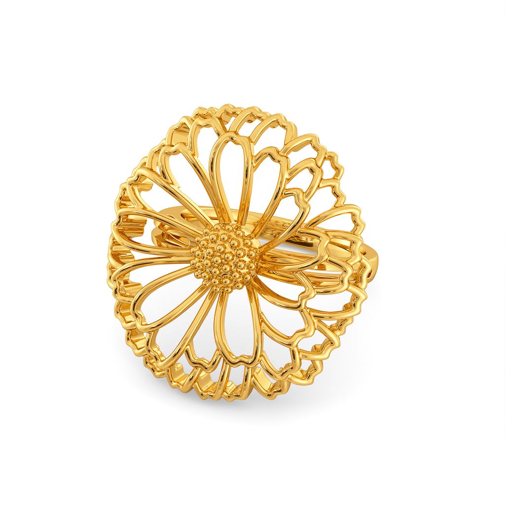Flower Bouquet Gold Rings alternate view 3