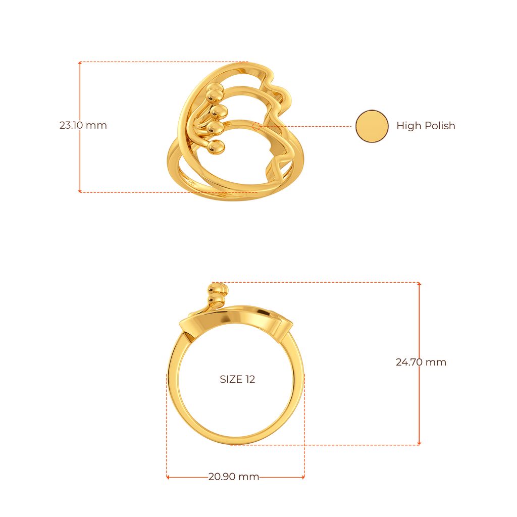 Tulip Together Gold Rings image