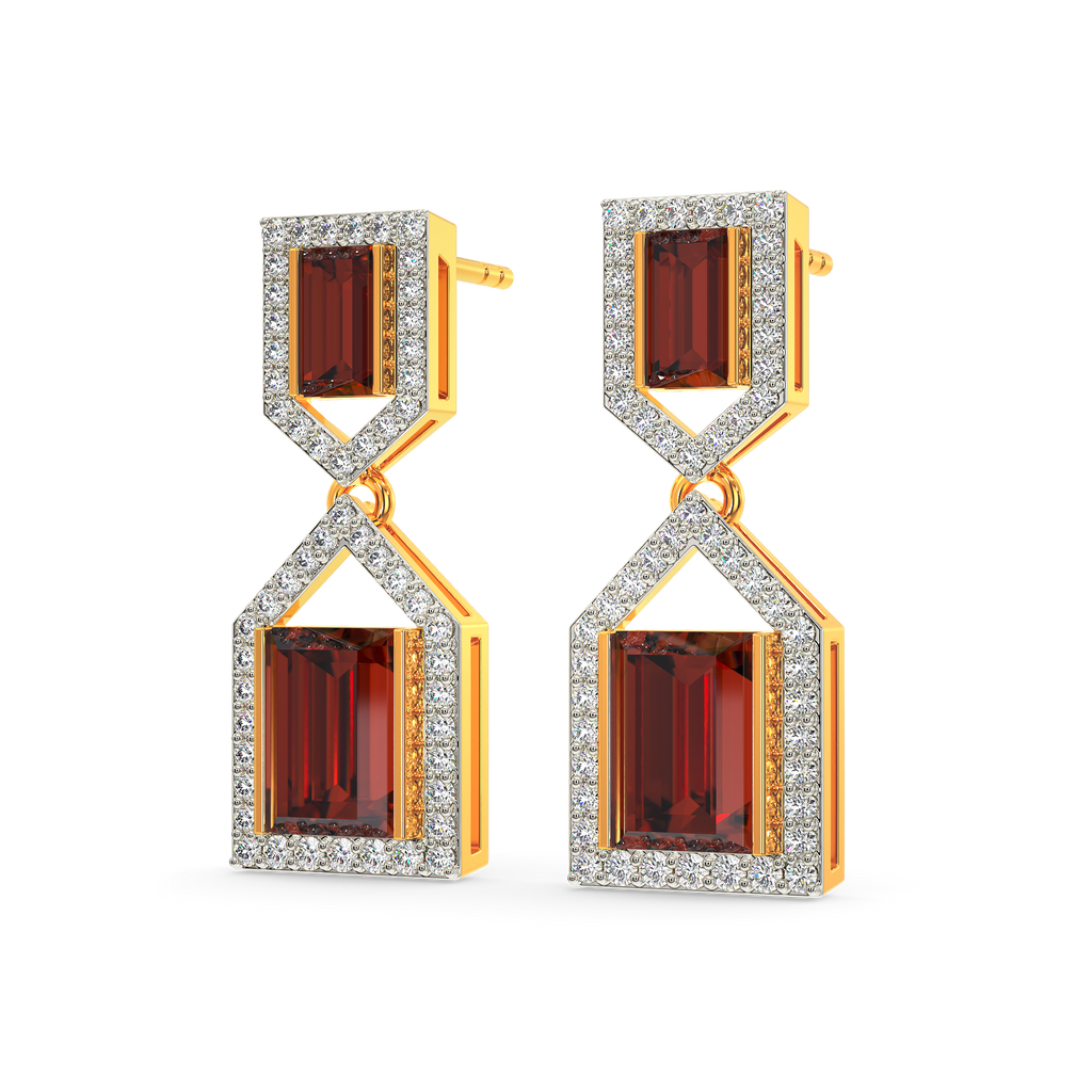 Red Winter Diamond Earrings