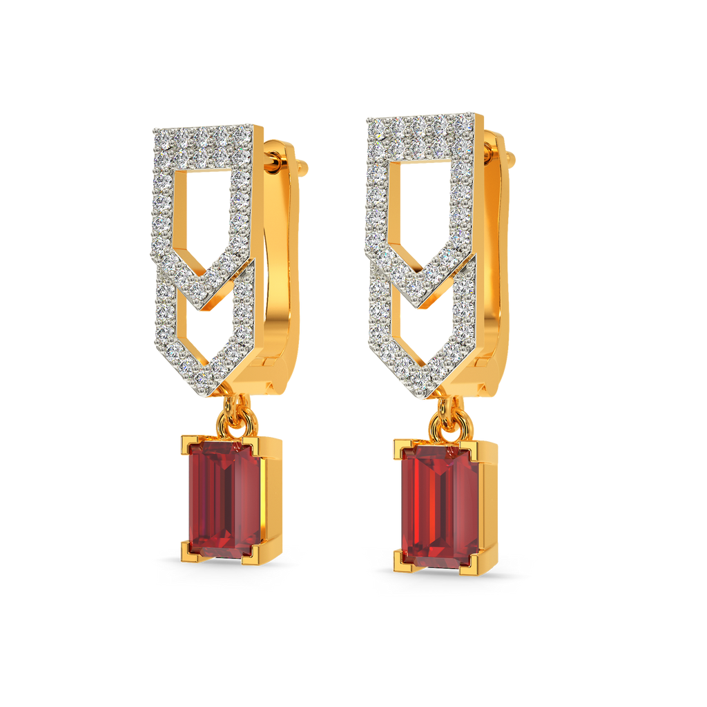 Red Winter Diamond Earrings
