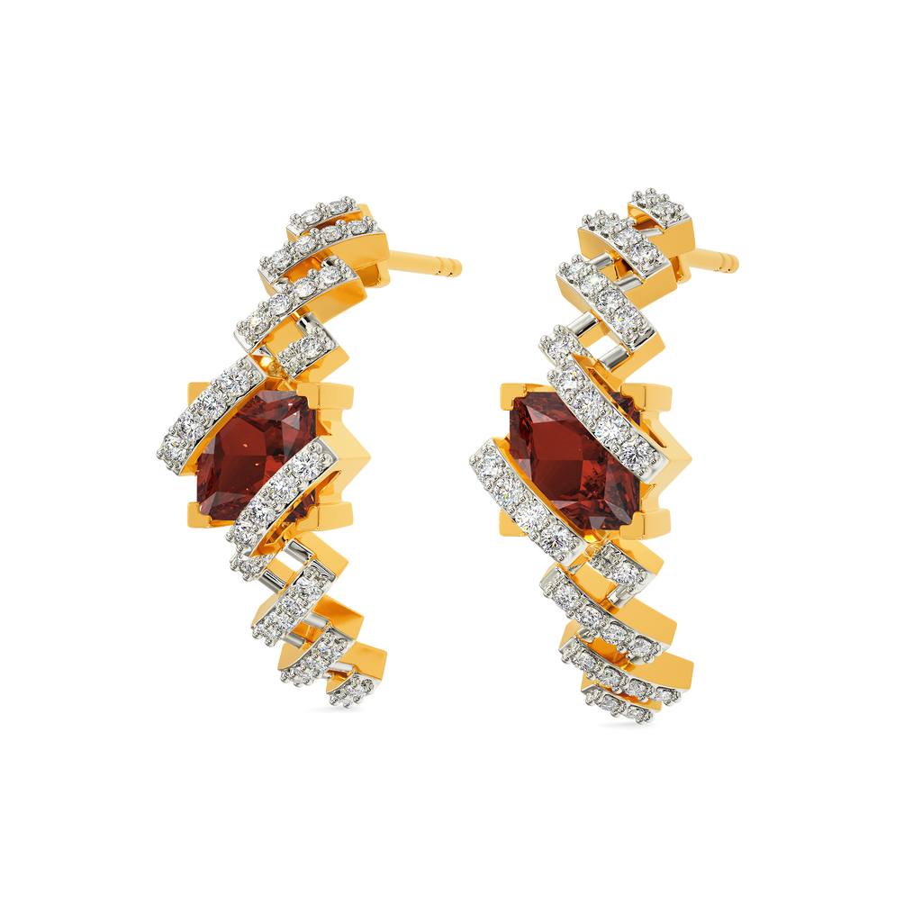 Red Glow Diamond Earrings