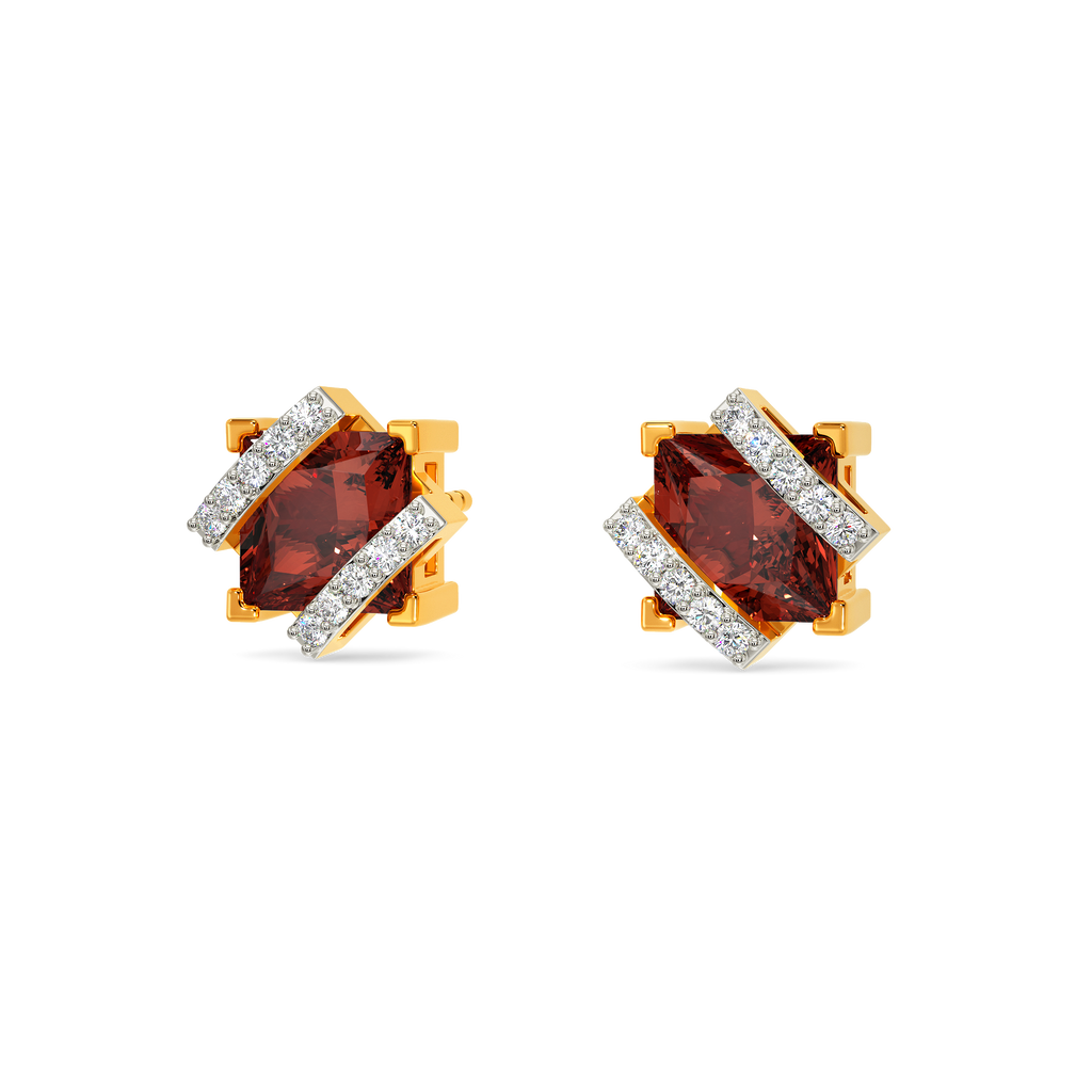 Red Glow Diamond Earrings