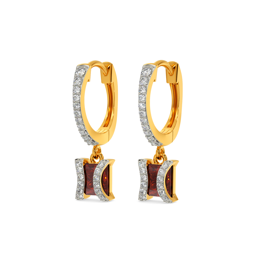 Red Famed Diamond Earrings