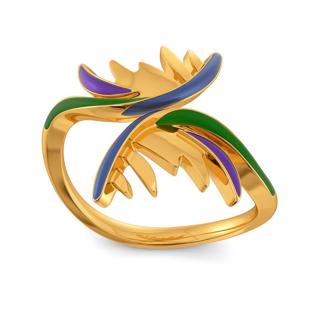 Playful Plumes Gold Rings image