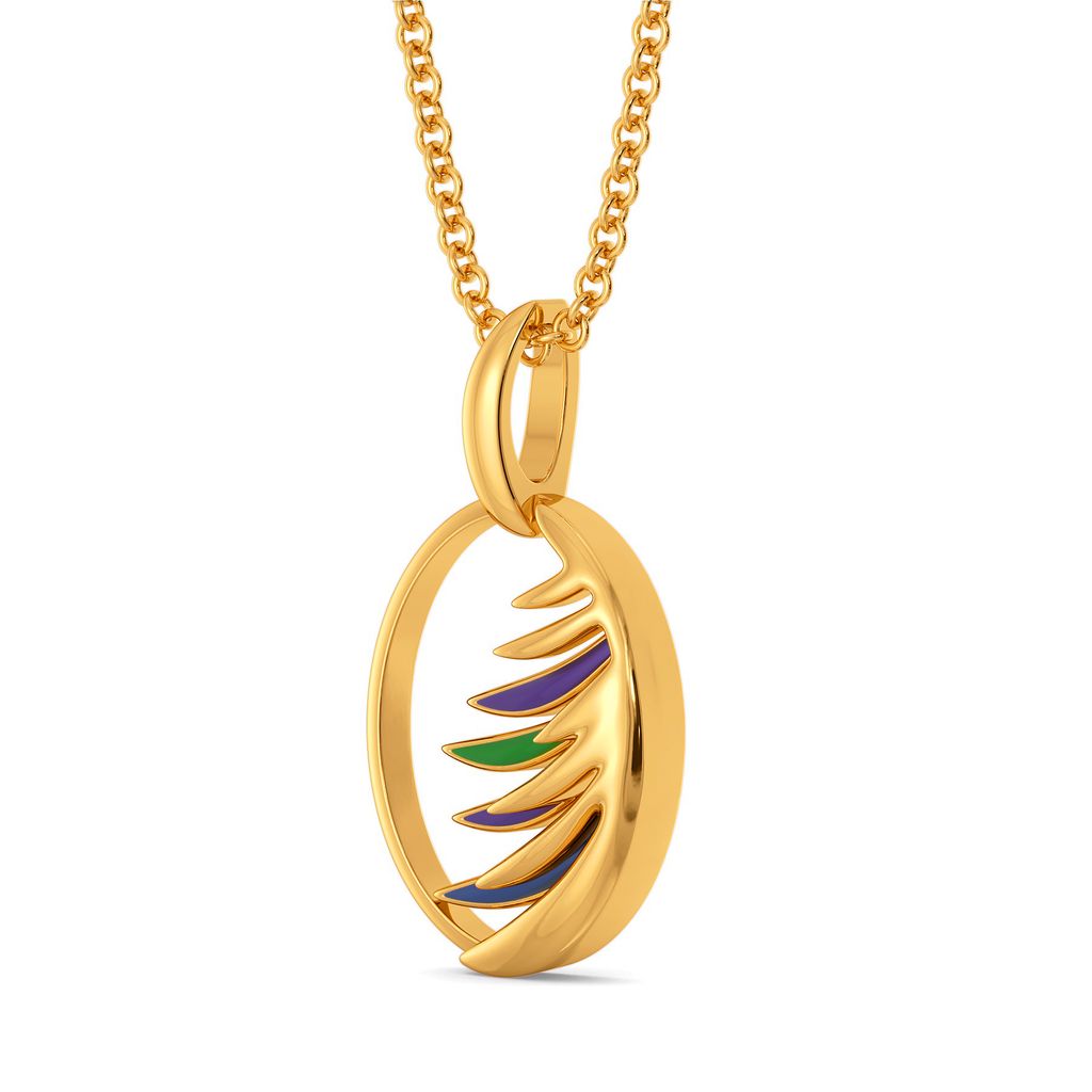 Playful Plumes Gold Pendants
