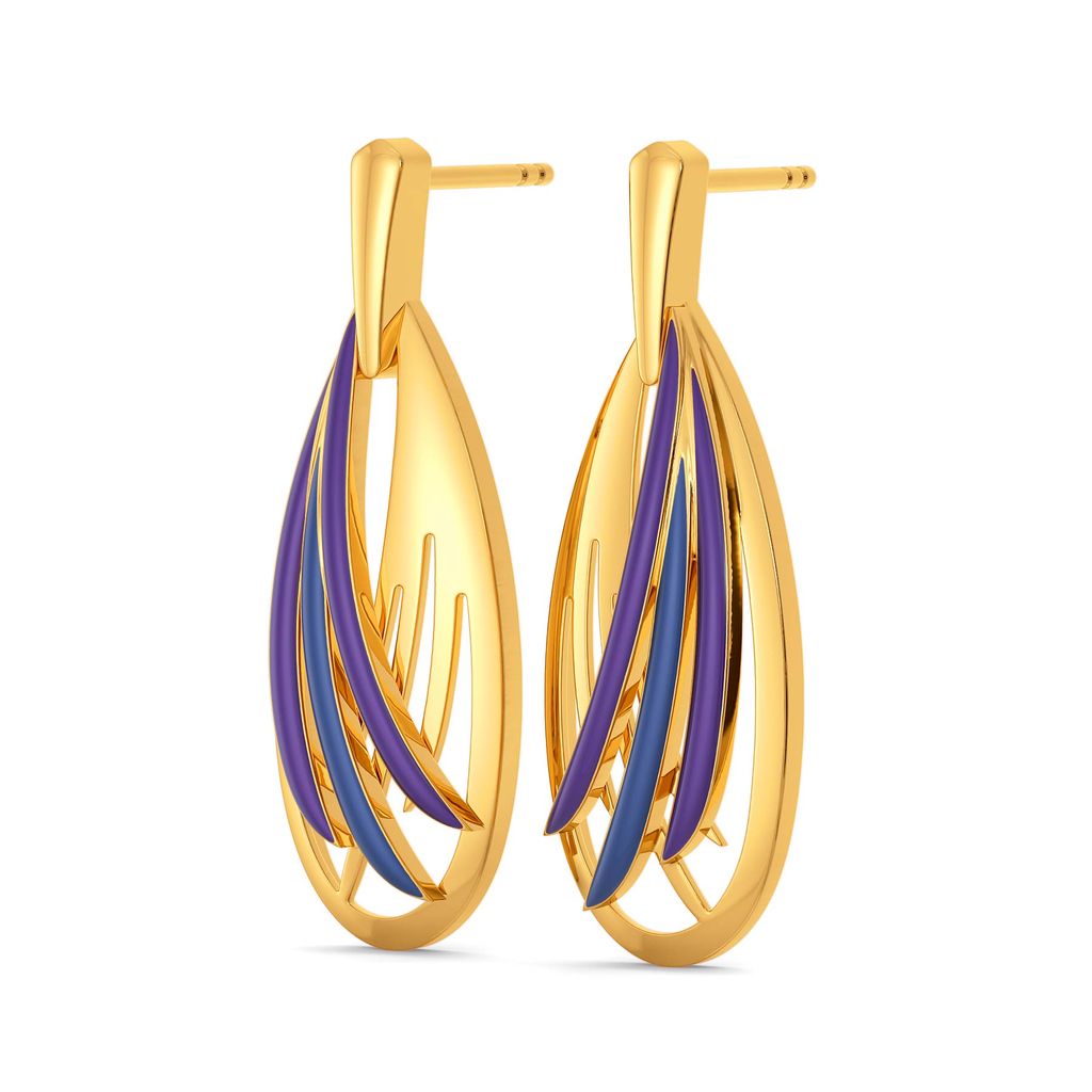 Feather Flight Gold Earrings