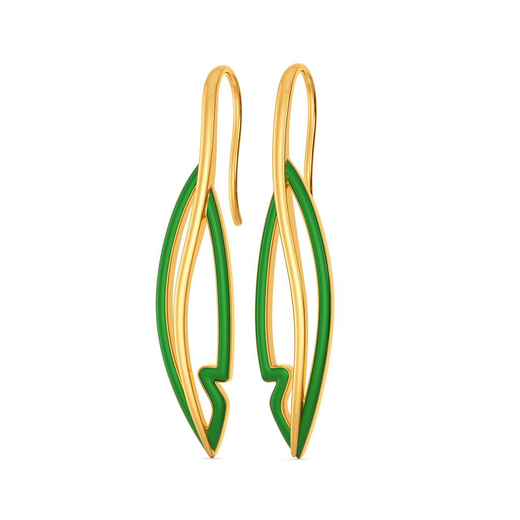 Green Preen Gold Earrings
