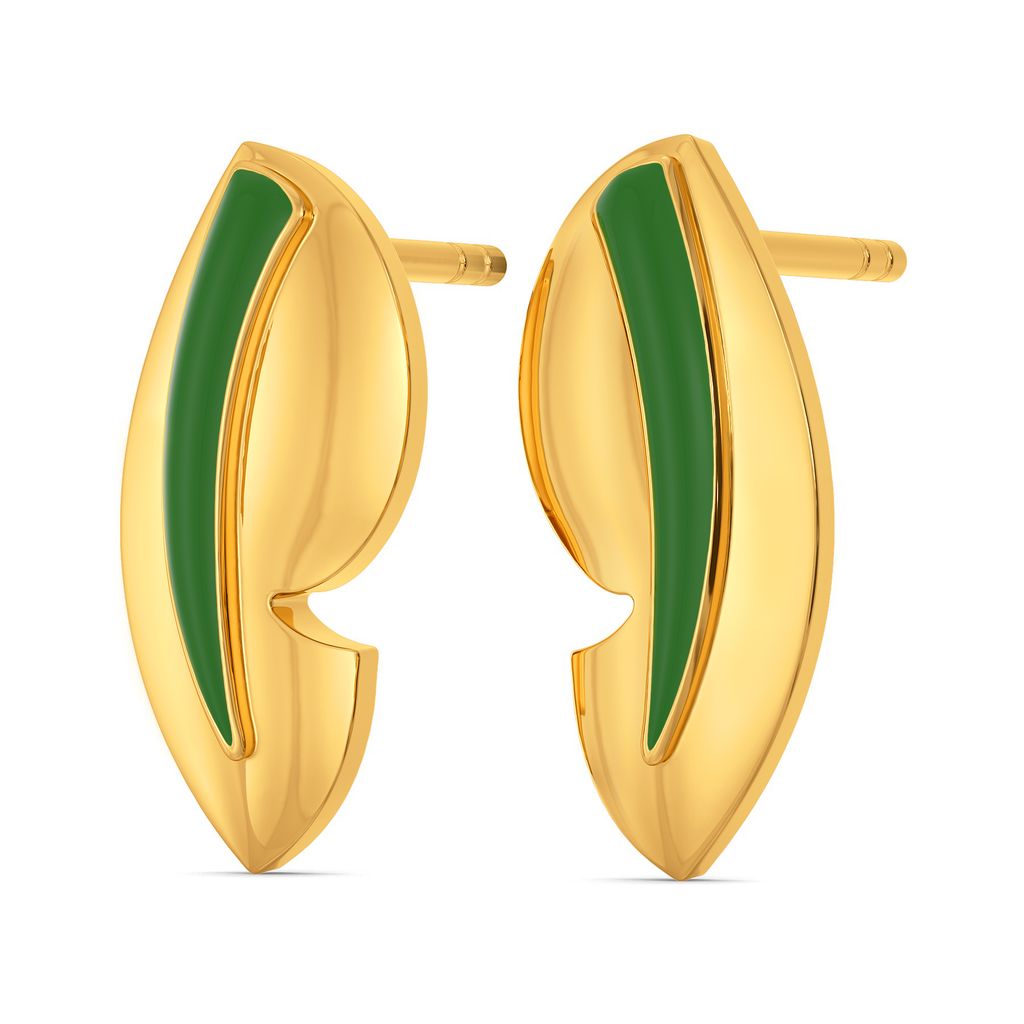 Green Preen Gold Earrings