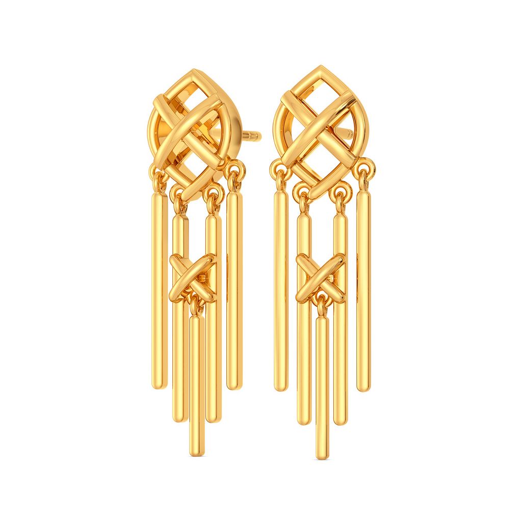 Fringe Tales Gold Earrings