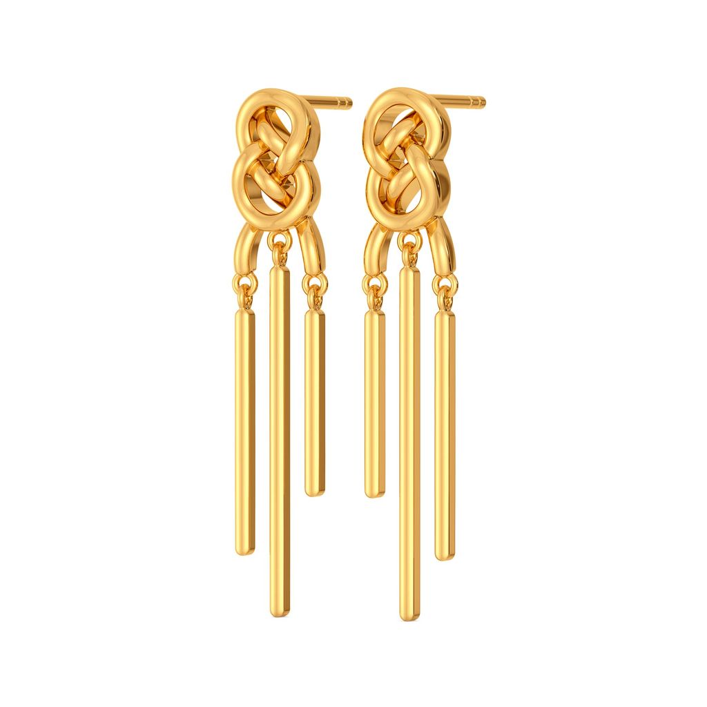 Fringe Braids Gold Earrings