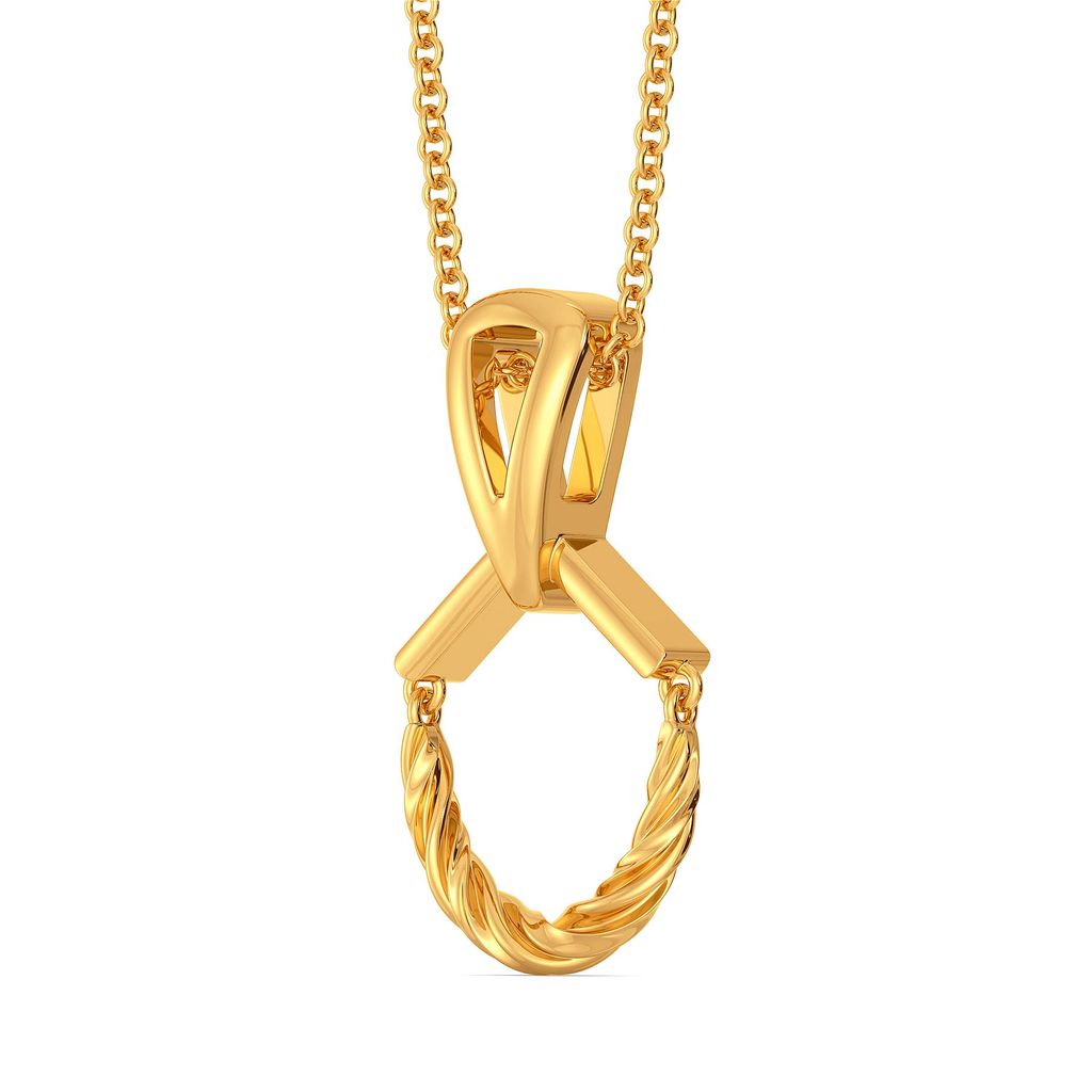 Fringe Twirls Gold Pendants