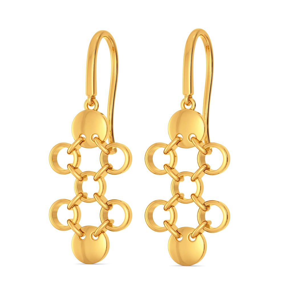 Port And Net Gold Earrings