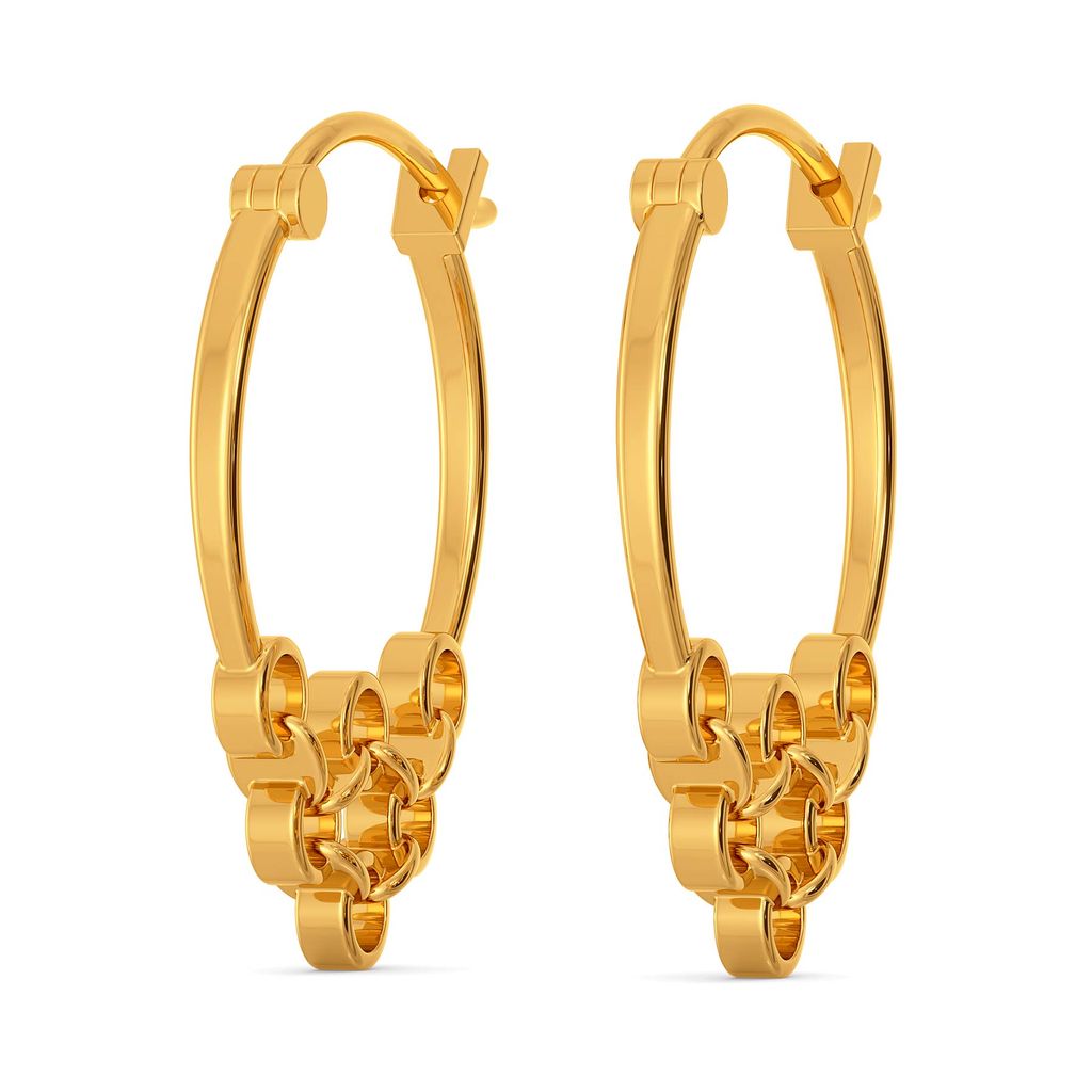 Port And Net Gold Earrings
