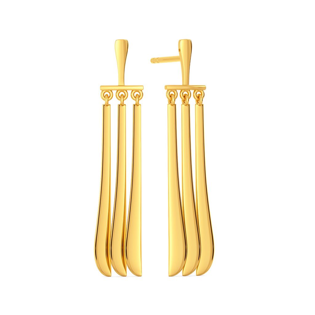 Funky Fringe Gold Earrings