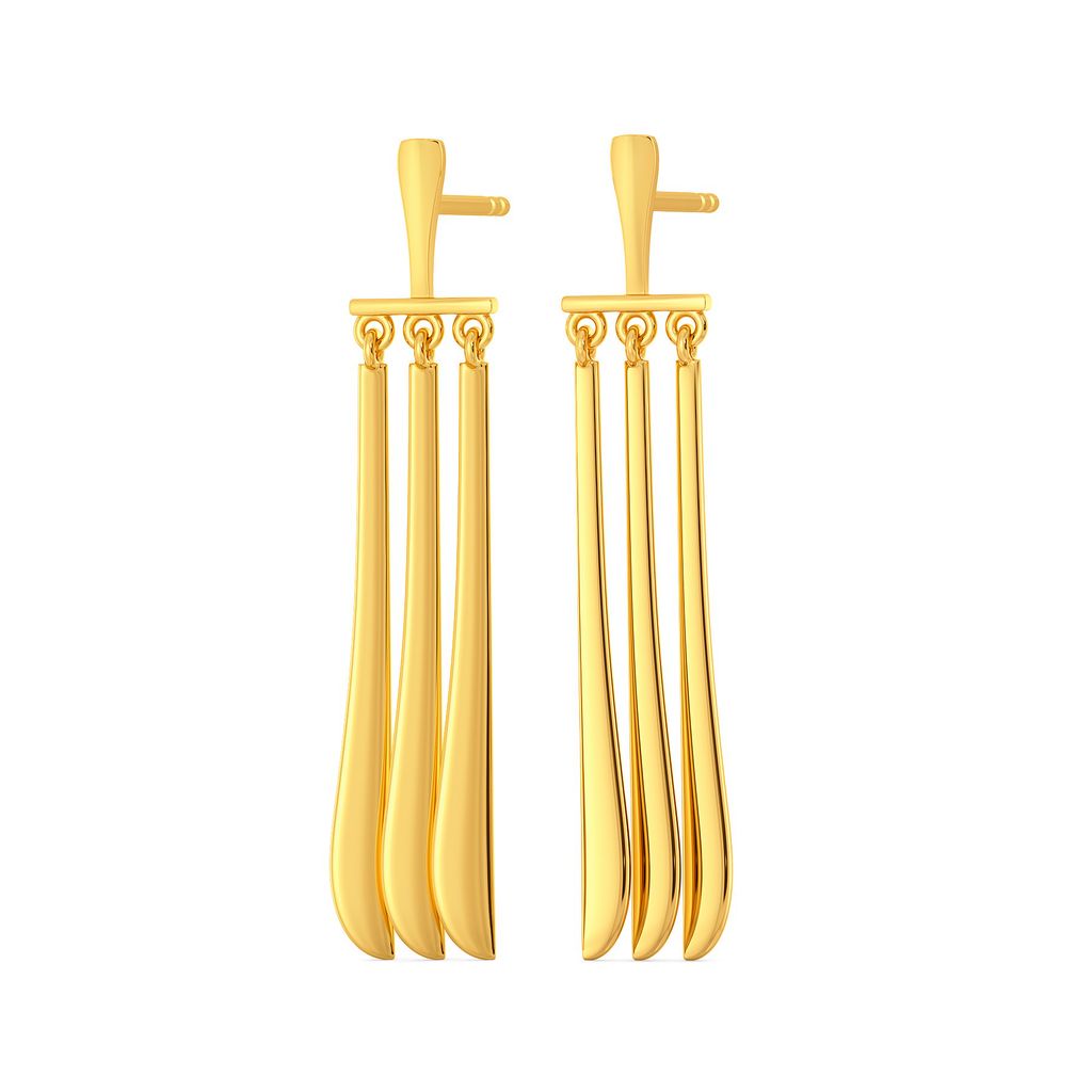 Funky Fringe Gold Earrings