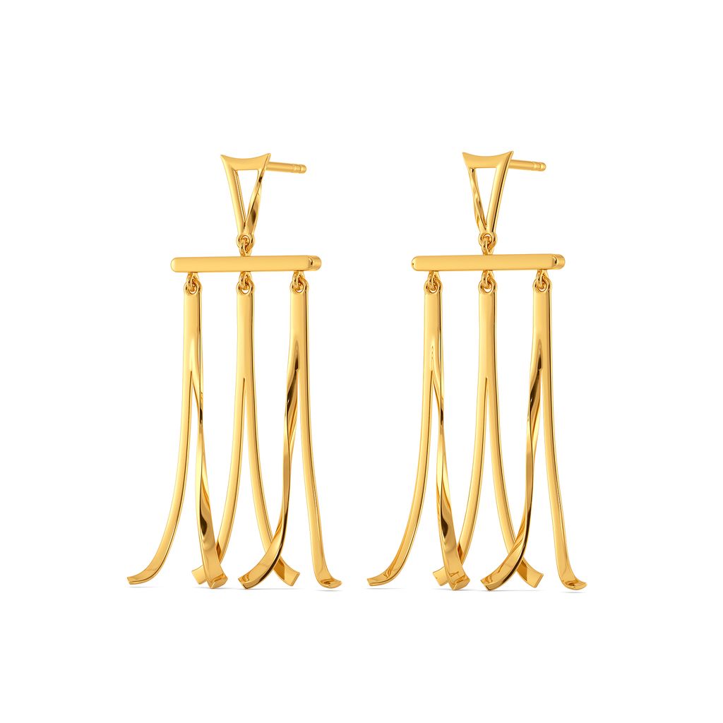 Feel The Fringe Gold Earrings