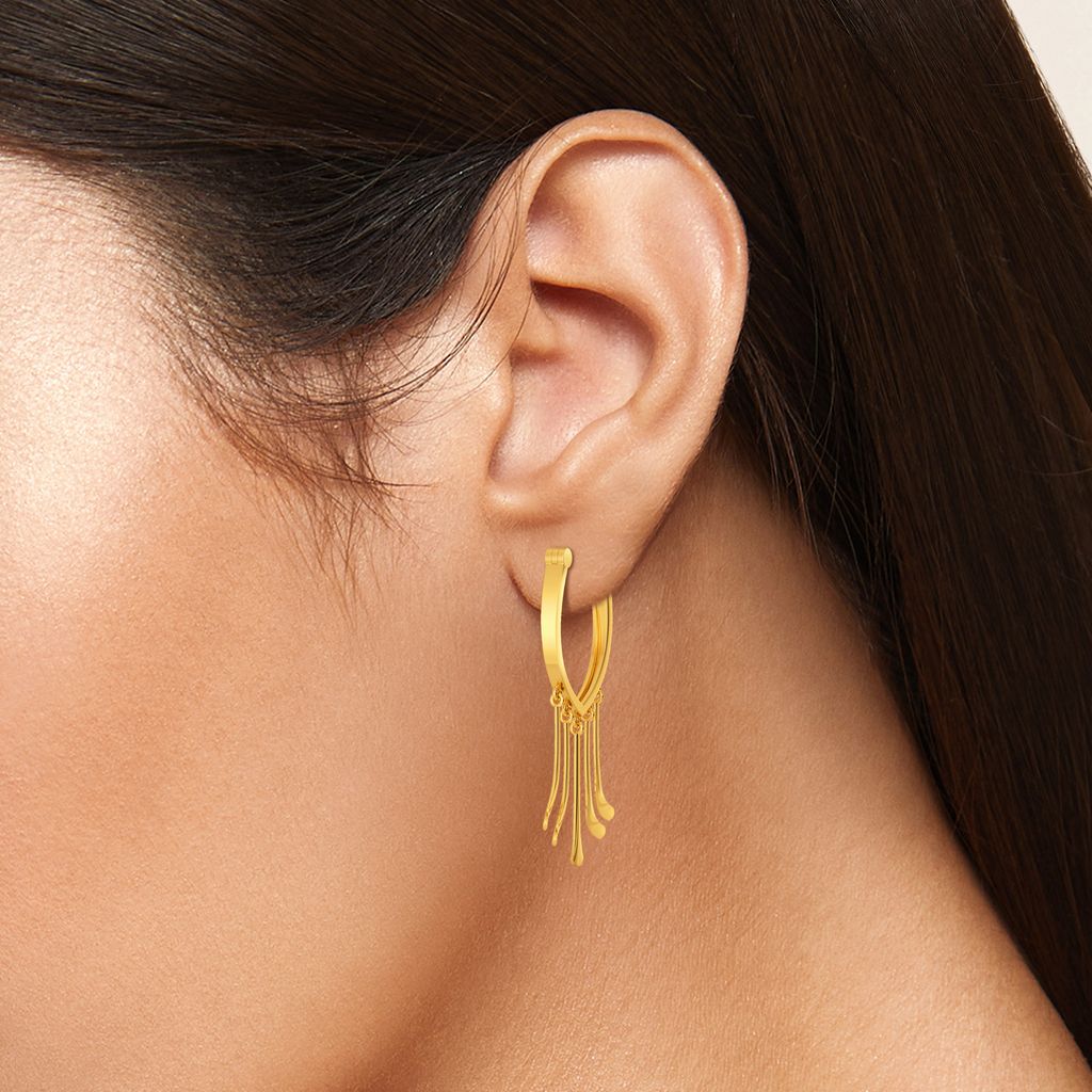 A Fringe Escape Gold Earrings