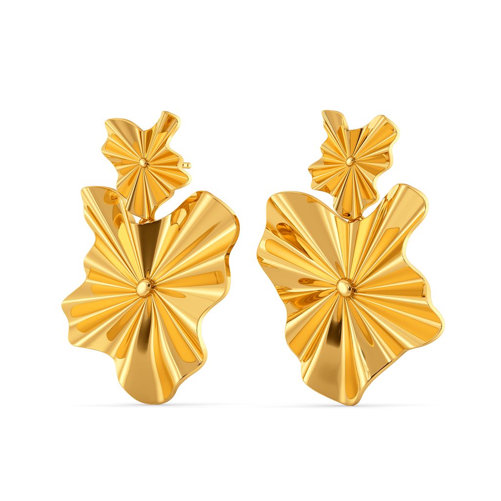 Frill Seeker Gold Earrings