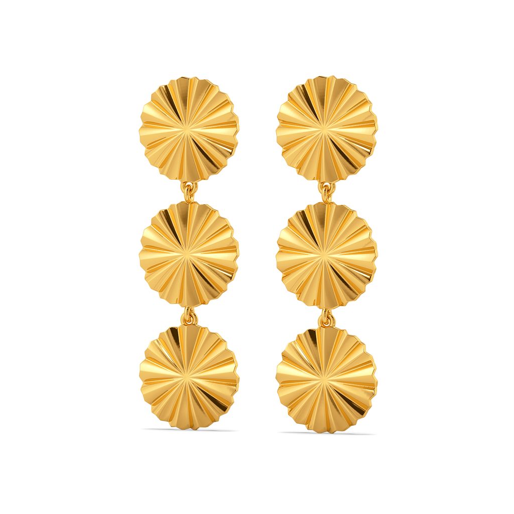Wheel O Wrinkle Gold Earrings