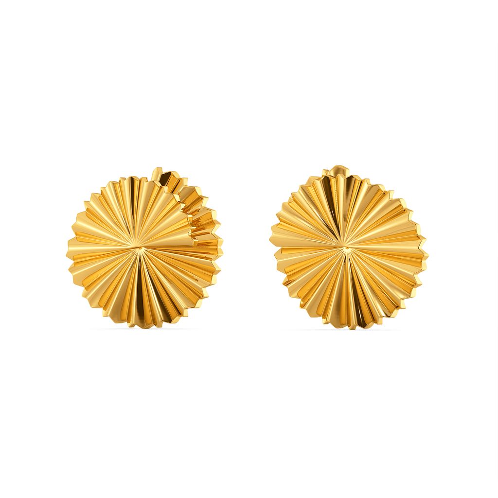 Wheel O Wrinkle Gold Earrings