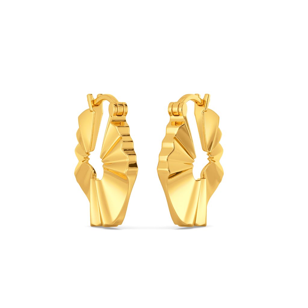 Crinkle Chic Gold Earrings