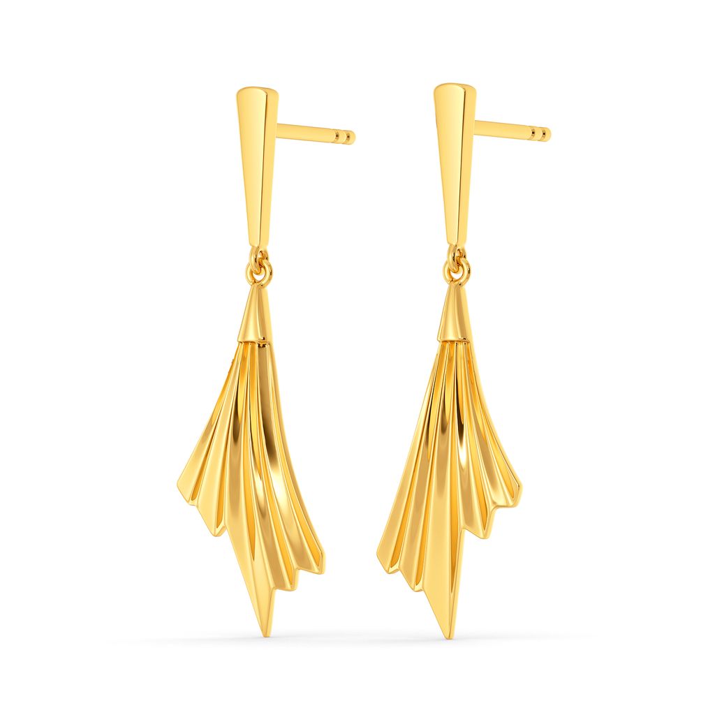 Crinkle Wrinkle Gold Earrings