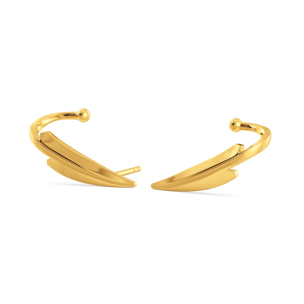 Crinkle Wrinkle Gold Earrings